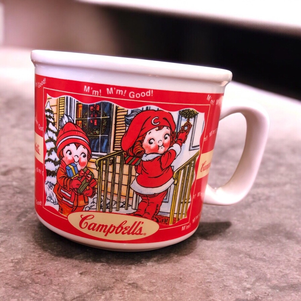 Vintage Campbells Soup Mug 1998 Mm Mm Good Kids Eating Cup Bowl PERFECT
